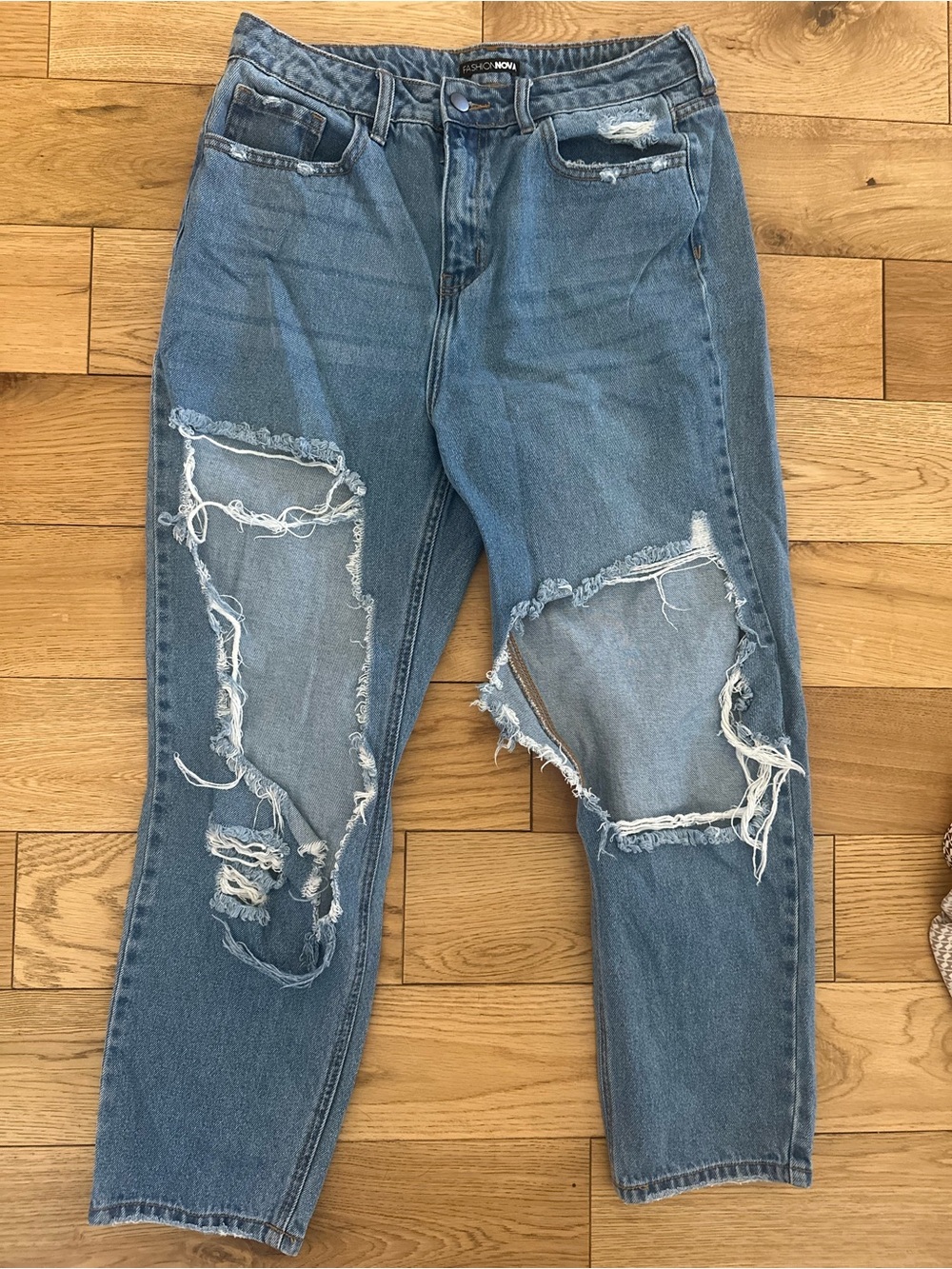 Fashion Nova Ultra Distressed Boyfriend Jeans